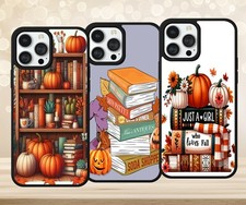 AUTUMN FALL BOOKS LOVE READING PHONE CASE COVER FOR IPHONE SAMSUNG PIXEL PUMPKIN