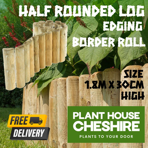 Half rounded log border roll - half,