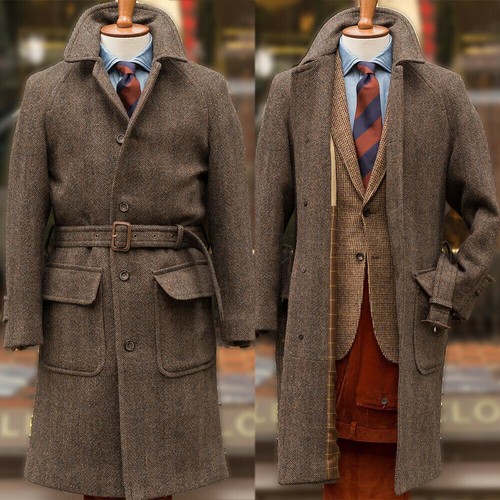 Tweed mens overcoat - tweed,