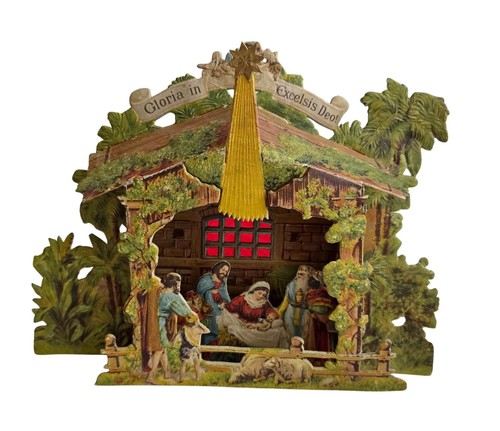 Antique christmas nativity - antique,