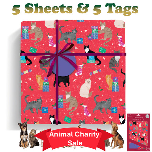 Cat christmas wrap - &, tags