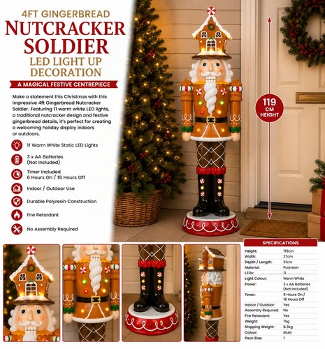 4ft gingerbread christmas - 4ft,