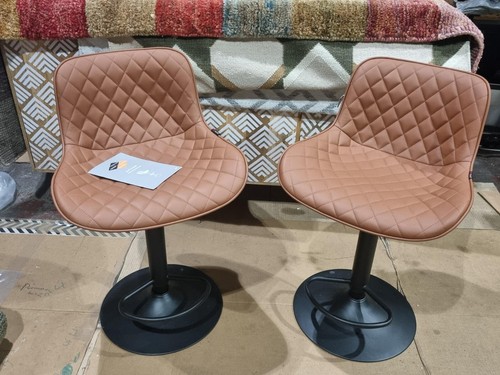 Brown bar stools pu - 2,