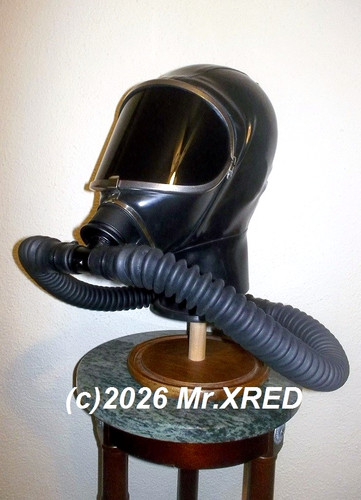 0mm latex gas mask - gas, hood