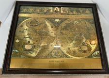 Blaeu Wall Map Gold Foil 'Nova Totivs Terrarom Sive Novi Orbis Tabvla large