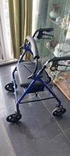 Lightweight Compact Rollator Walking Frame With Padded Seat And Storage