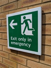 Genuine TFL London Underground Enamel Sign  Exit Only In Emergency