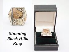 Stunning C Coleman Black Hills Sterling Silver & 10k Gold Statement Ring