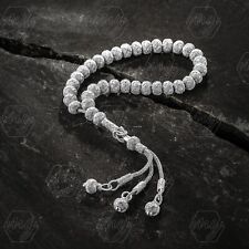 1000 Ct Silver Turkish Kazaz Hand Knitted Islamic Prayer Beads Tasbeeh Rosary