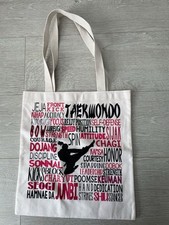 White Taekwondo Tote Bag Double Sided Print