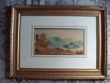 SIGNED 19TH CENTURY SCOTTISH WATERCOLOUR OF KILCHURN CASTLE LOCH AWE . M3115