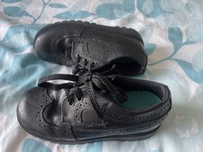 Hush Puppies Boys Black Leather School Shoes ( junior size 12 ) hardly worn