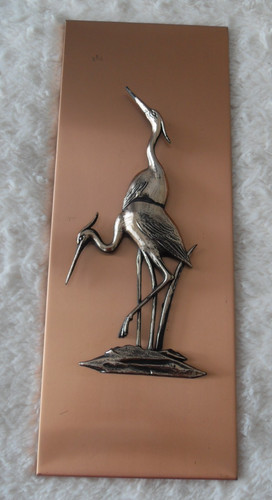 Vintage retro heron copper - retro,