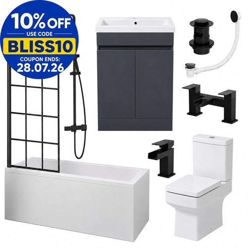 Complete square bathroom suite - bathroom,