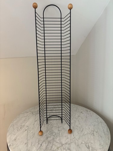Vintage black metal rack - vintage, cd