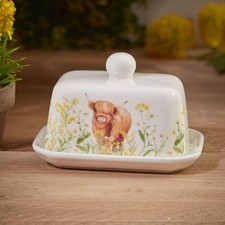 Highland Cow Ceramic Butter
