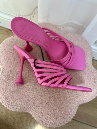 Zara pink strappy mule - zara, heels