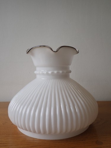 Vintage opaline ribbed glass