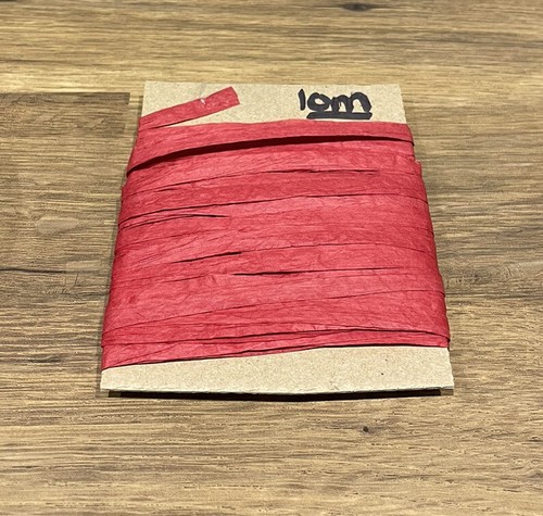 10m red raffia ribbon - of,