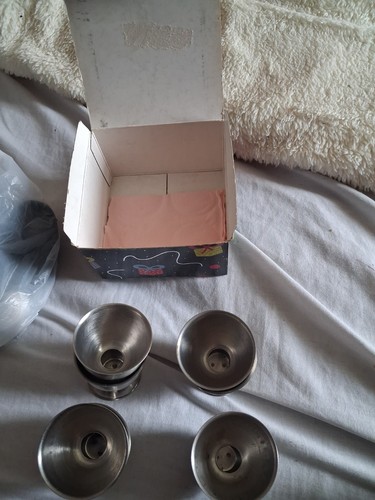 Silver plated egg cups - plated,
