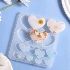 Heart-Shaped Pendant Silicone Mould – Jewellery Resin Casting Mold for Cabochons