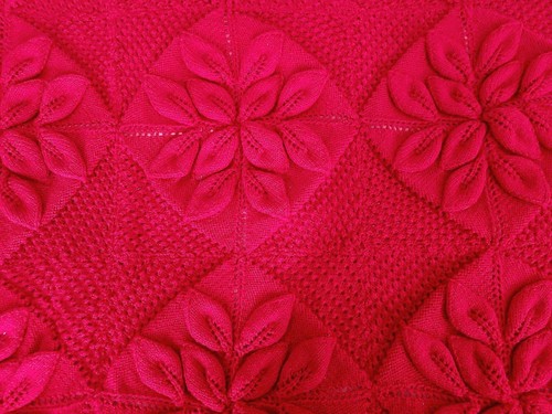 Hand knitted baby cot blanket - hand,