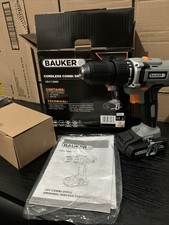 Bauker CDI218W1 Cordless Combi Drill 18V with 1.5Ah Battery and Charger new Open