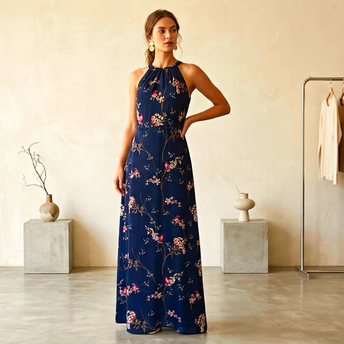 Phase eight navy floral bird - navy,