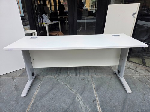 White rectangular office desk - white,