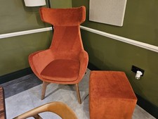 High back chairs c/w foot stools-poof!