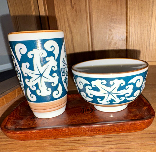 Blue white decorated - white, ceramic