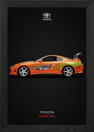 Toyota supra mk4 - framed, wall