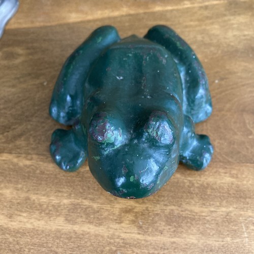 Large antique cast iron frog - large,