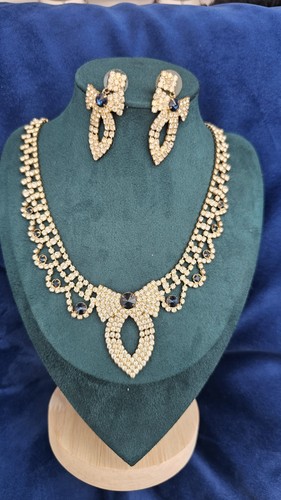 Vintage rhinestone necklace - rhinestone, &