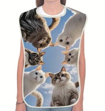 1pc Cat Gang - Linen Adult Bib