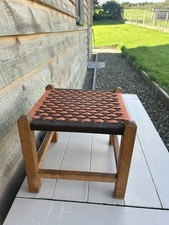 Vintage Stool Rush Rope Rattan