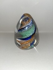 Signed Egg Shaped Glass Swirl