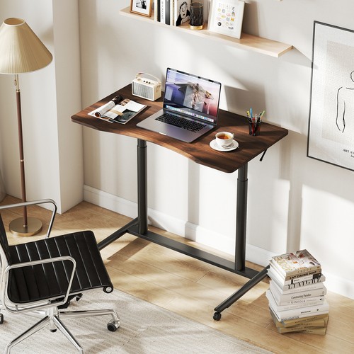 Shaped sit stand desk mobile - stand,