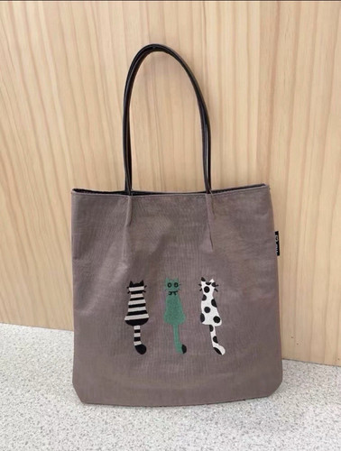 Brown colour canvas cat print - colour,