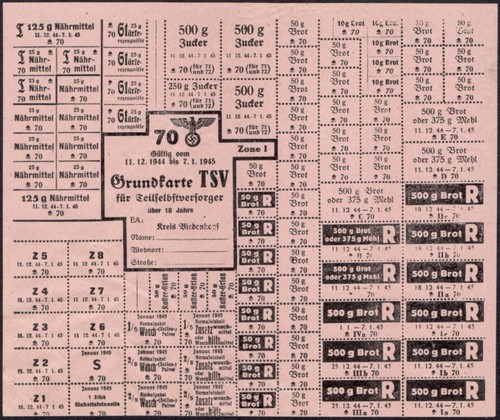 Food rations coupons - , 1944/1945