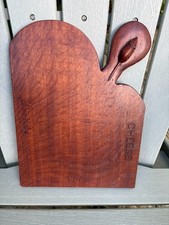 Vintage Hand Carved Mouse MOUSE TRAP CHEESE board Signed RM on the back