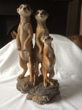 GARDMAN MEERKAT FAMILY. ANIMAL SCULPTURE. NEW WITH FAULTS.