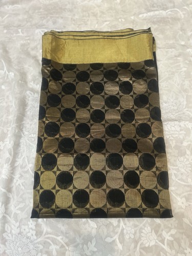 Cotton silk saree - black,