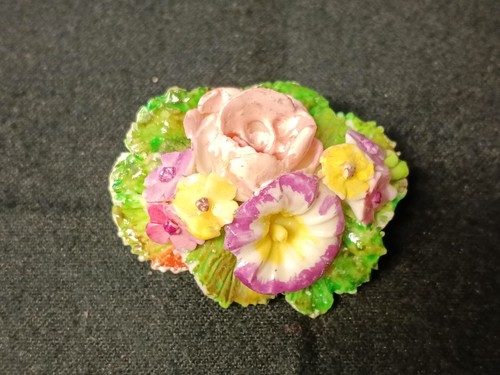 Rare goss flower brooch - flower,