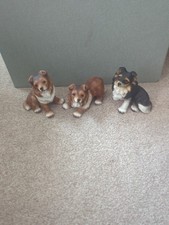 Vintage Sweet Bisque Porcelain HHH Harvey Knox Collie Dog Figurines