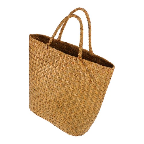 Handwoven straw summer tote - summer,