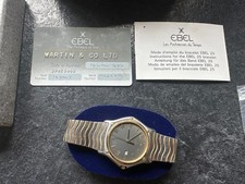 Ebel Classic Sports Wave Men’s Watch 183903 Solid Gold Bezel & Screws Ultra Thin