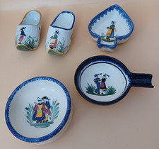Joblot Vintage  Henriot Quimper Faience Ceramic Hand Painted pots clogs