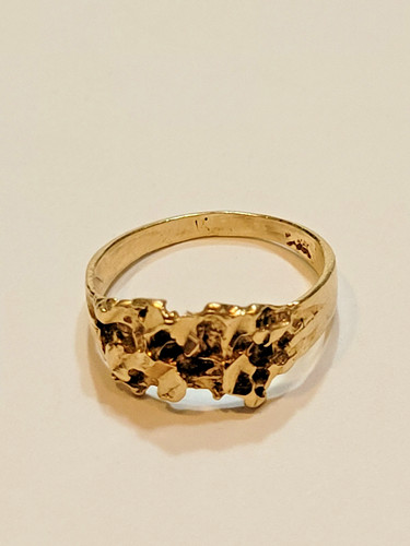 14k gold nugget pinky - gold, ring