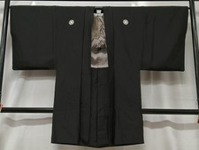 Men's Long Haori Jacket, Black